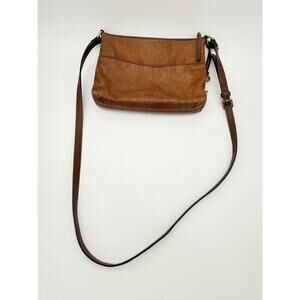 Fossil 1954 Brown Leather Crossbody Bag Key Charm Adjustable Strap
